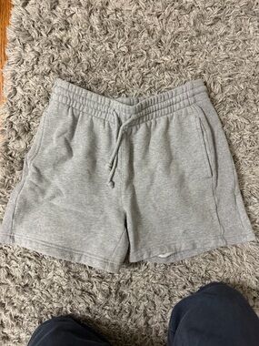 Aritzia Light Gray Terry Drawstring Athletic Shorts